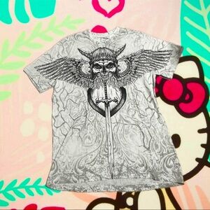 Eighty Eight Gray Skull Winged Men's Tee